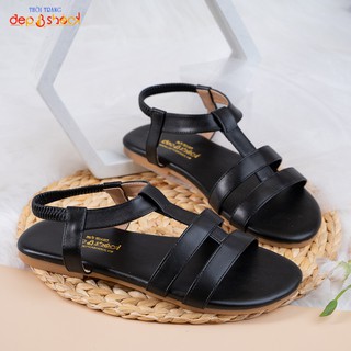 Sandal nữ big size quai ngang hậu thun đế bệt big size Depvashock Ms 355