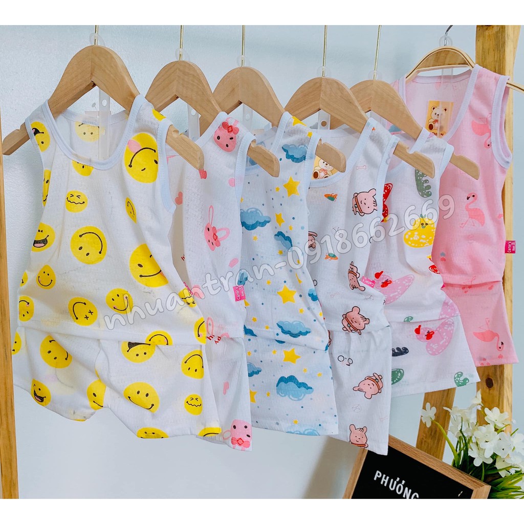 Combo ba lỗ vải cotton thông hơi/ cotton giấy loại 1 size 3-14kg