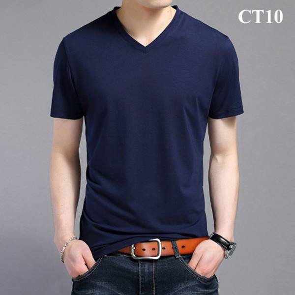 [Hot Sale] Áo thun nam cổ tim tay ngắn dáng body chất 100% cotton đẹp nhiều màu thời trang