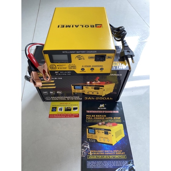 Sạc bình ắc quy ô tô xe máy 12V 24V 200Ah thông minh tự ngắt khi đầy - chống ngược cực UY TÍN HÀNG CHÍNH HÃNG BOLAIMEI