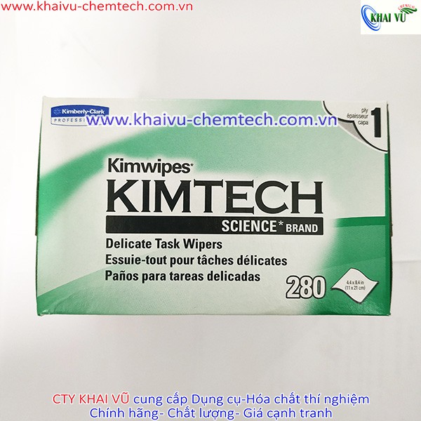 Giấy lau kính hiển vi, lau màn hình điện thoại, máy ảnh không bụi chống trầy xước Kimwipes KIMTECH  (Hộp 280 miếng)