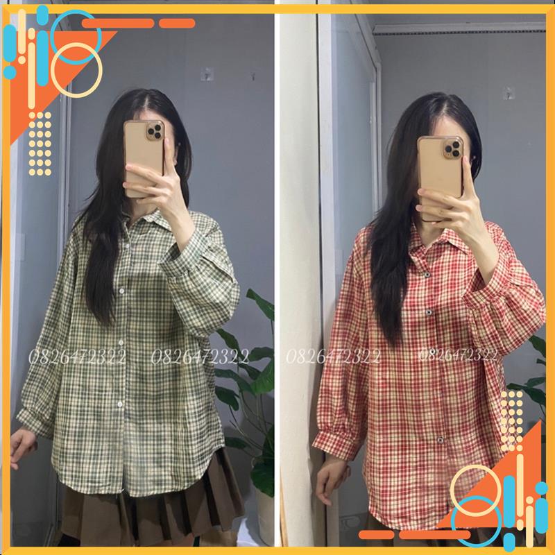 Áo sơ mi kẻ, áo kẻ tay bồng, áo kẻ cổ đức đi học đi làm 4 màu MSP23488 | BigBuy360 - bigbuy360.vn