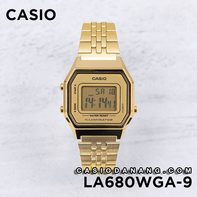 Đồng hồ nữ dây kim loại Casio chính hãng Anh Khuê LA680WGA-9DF (28mm)