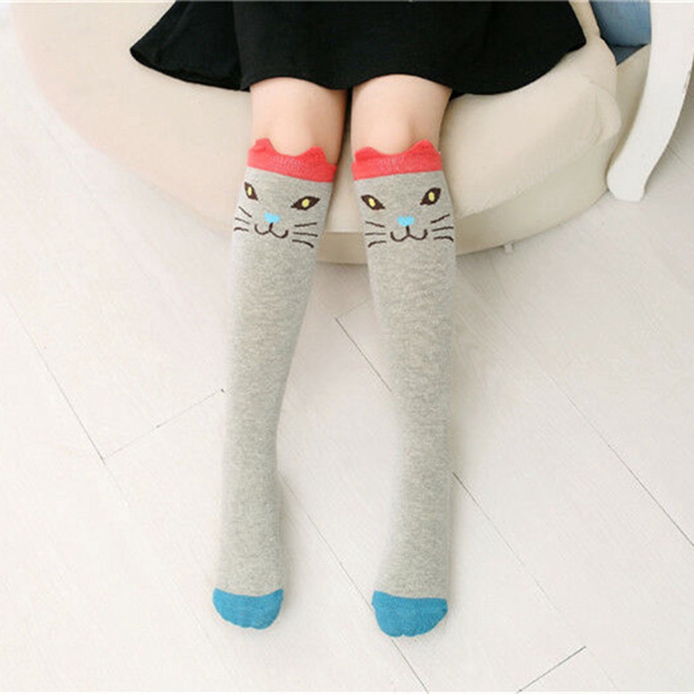 Đôi tất chân cao qua gối in hình động vật dễ thương cho nữ