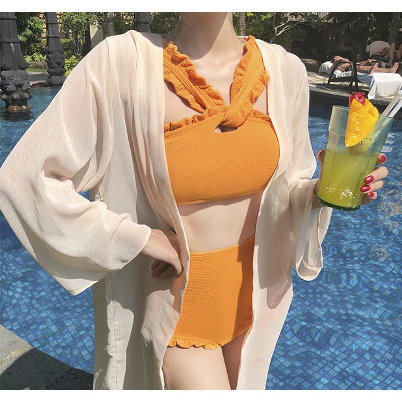 [Hàng sẵn] bikini len 2 mảnh màu vàng tôn da | BigBuy360 - bigbuy360.vn