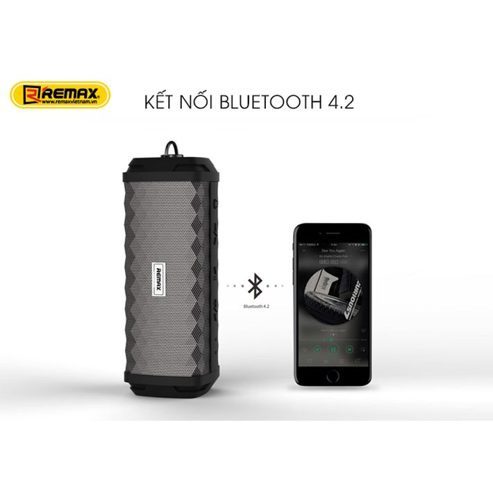 Loa Bluetooth v4.1 Cao cấp thiết kế chống nước chống bụi tiêu chuẩn Ipx7 Remax - M12