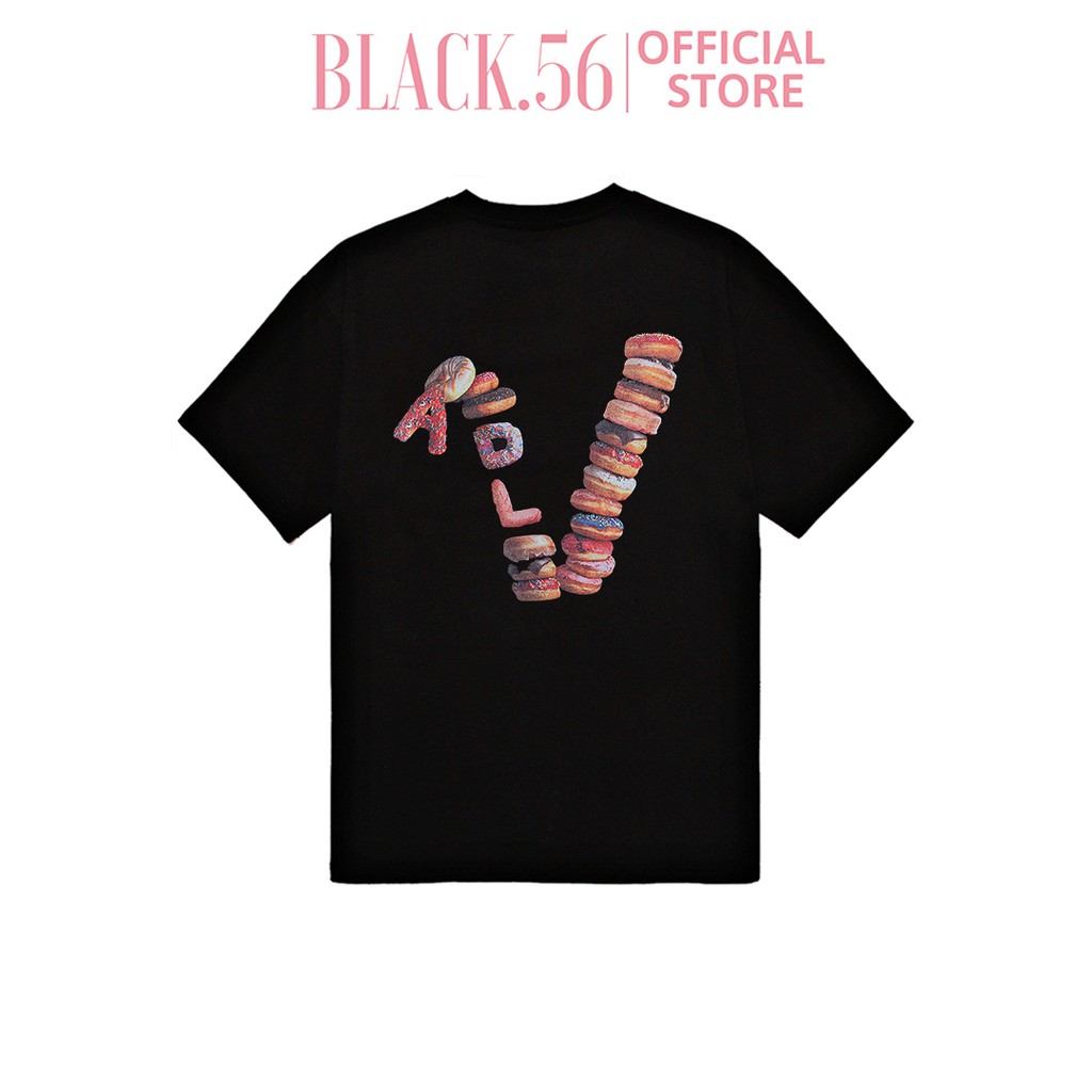 Áo thun unisex ADLV-DONUT V LOGO , áo phông form rộng tay lỡ cá tính chất cotton dày dặn