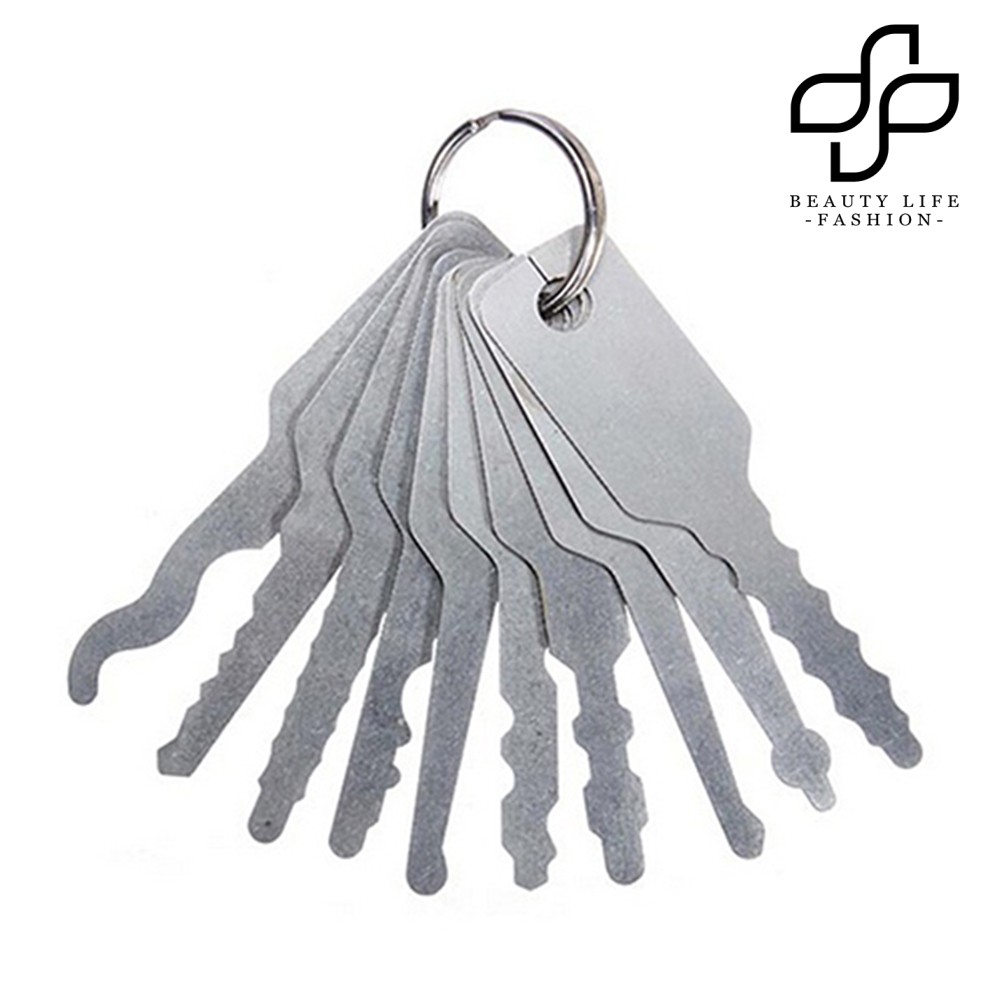 [hardware] 10 Pcs Keys Lock Pick Set Double Car Lock Opener Auto Tool