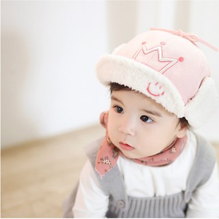 Mũ vương miện lót lông cho bé gái