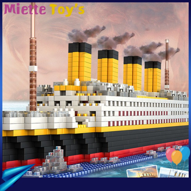 Bộ 1860 Mảnh Đồ Chơi Lego Dùng Xếp Hình Tàu Titanic Cho Bé
