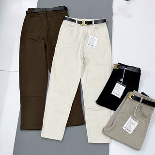 Quần jean baggy nữ Lyns chất liệu kaki kiểu dáng lưng cao phong cách Hàn Quốc.