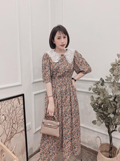 Váy hoa nhí cổ ren 2 màu