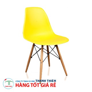 Ghế cafe eames chân gỗ gcp-001 màu vàng
