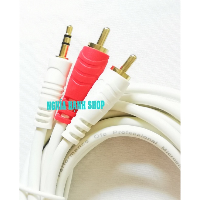 Dây Cáp loa Jack 3.5 ra 2 đầu bông sen AV dài 1.8M 3M 5M 10M 15M
