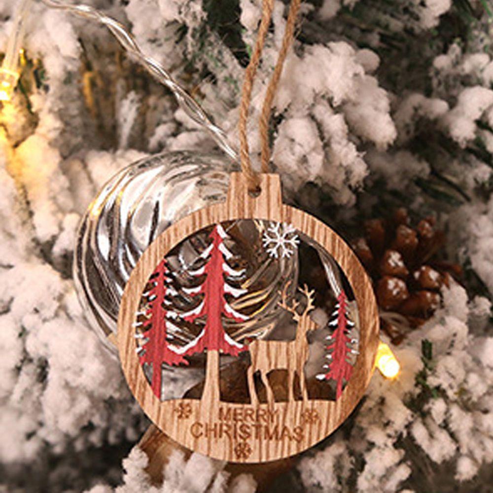 GOGOUP Set 6 Ngôi Sao / Cây Thông / Bóng Tròn Treo Trang Trí Cây Thông Giáng Sinh Năm Mới DIY