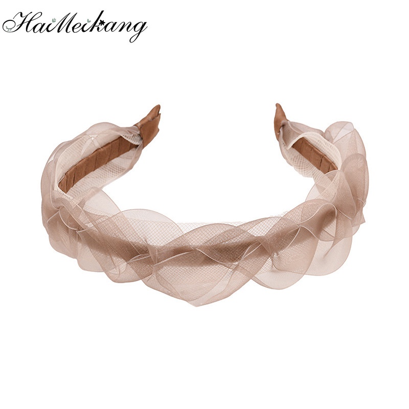 Cài tóc nữ HAIMEIKANG vải lưới organza dạng xoắn thời trang