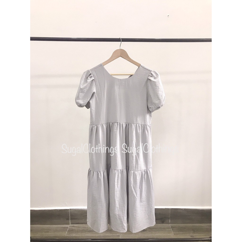 [Kèm Video SP] Váy Nữ BABY DOLL Dáng Xòe Tay Bồng Phối Dây Nơ Sau Cổ Kiểu Dáng Trẻ Trung Thời Trang Sugal VAY NU 028