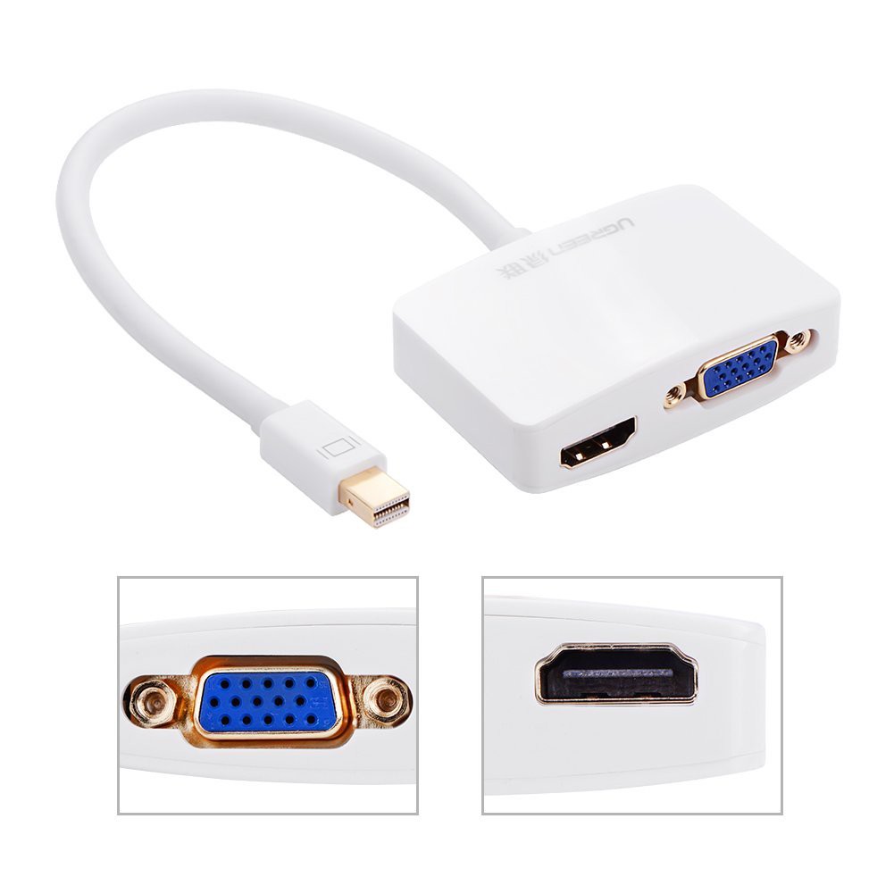 Mini Displayport to VGA+HDMI Adapter Ugreen 10427 - Bảo hành 12 tháng