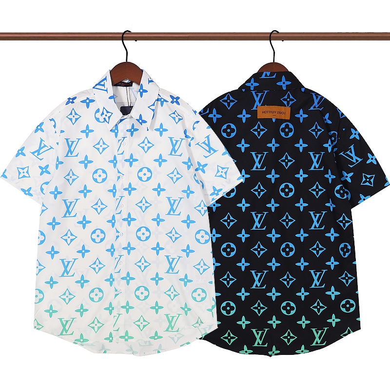 Lv Áo Thun cotton Ngắn Tay In Họa Tiết Thời Trang Cho Nam Nữ