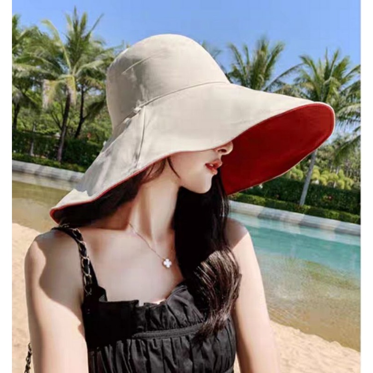 Nón vành rộng đẹp gấp gọn mũ đi biển đội 2 mặt chống nắng UV Hàn Quốc cho nữ