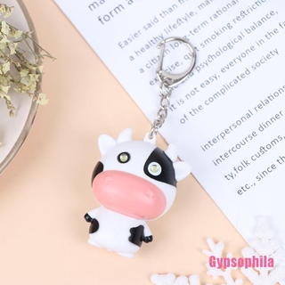 Móc Khóa Hình Bò Sữa Có Đèn Led