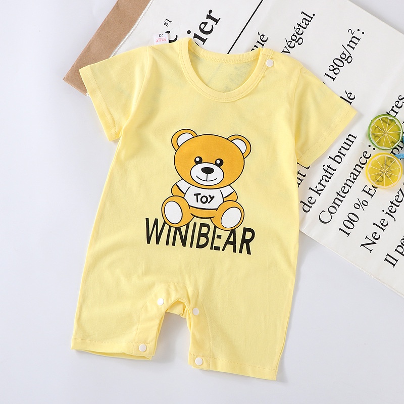 Áo liền quần Cotton In HoạT HìNh Dễ Thương Cho Bé GáI