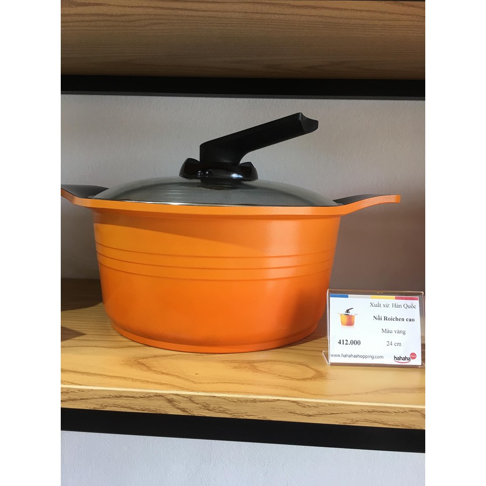 NỒI GỐM HÀN QUỐC ROICHEN MÀU DA CAM 24CM