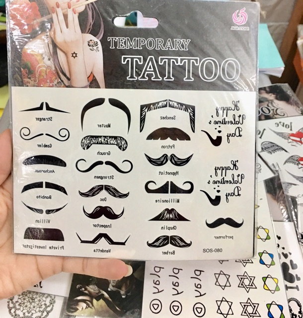 Xăm dán tattoo combo 5 bảng mẫu ngẫu nhiên