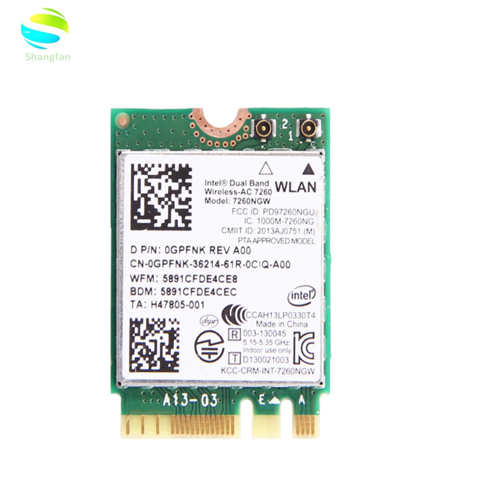 Thẻ Wifi Nhập Khẩu Cho Intel Wireless-Ac 7260ngwac 7260ngw 7260ac Ngff Bluetooth4.0