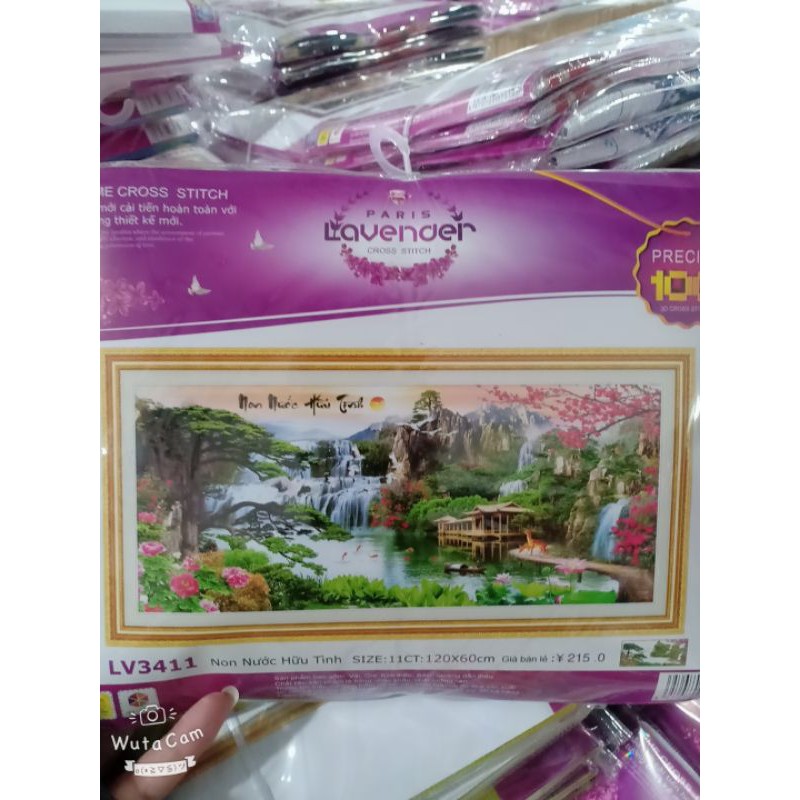 Tranh thêu chữ thập Phong Cảnh Non Nước Hữu Tình KT:120x60cm - 160x75cm