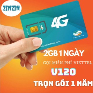 [Miễn Phí 1 Năm] Sim 4G Viettel V120 Tặng 2GB 1 Ngày, Gọi Miễn Phí Viettel, Tặng 50p Ngoại Mạng Hàng Tháng.