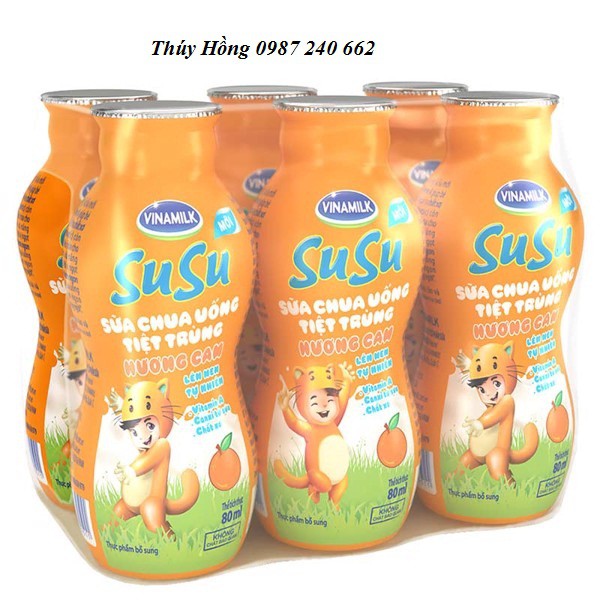 Sữa Chua Uống SuSu Hương Cam Chai 80ml (Thùng 48 chai)