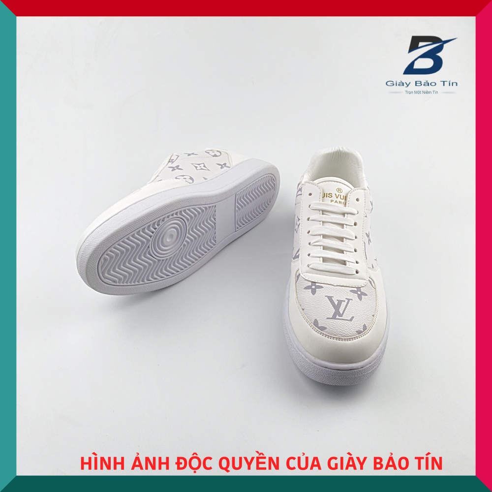 Giày thể thao nam LV 021 Giày sneaker mẫu mới nhất 2 màu đen trắng nổi trội, sang trọng đế cao su chỉ máy chắc chắn