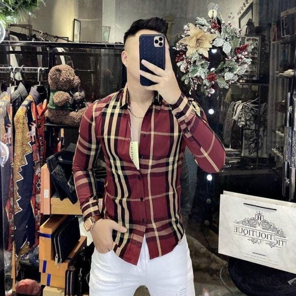 [Mã FAMAYMA2 giảm 10K đơn 50K] Áo Sơ Mi Nam Tay Dài đẹp hàn quốc DR368XM Sọc Caro Đỏ Vàng | BigBuy360 - bigbuy360.vn