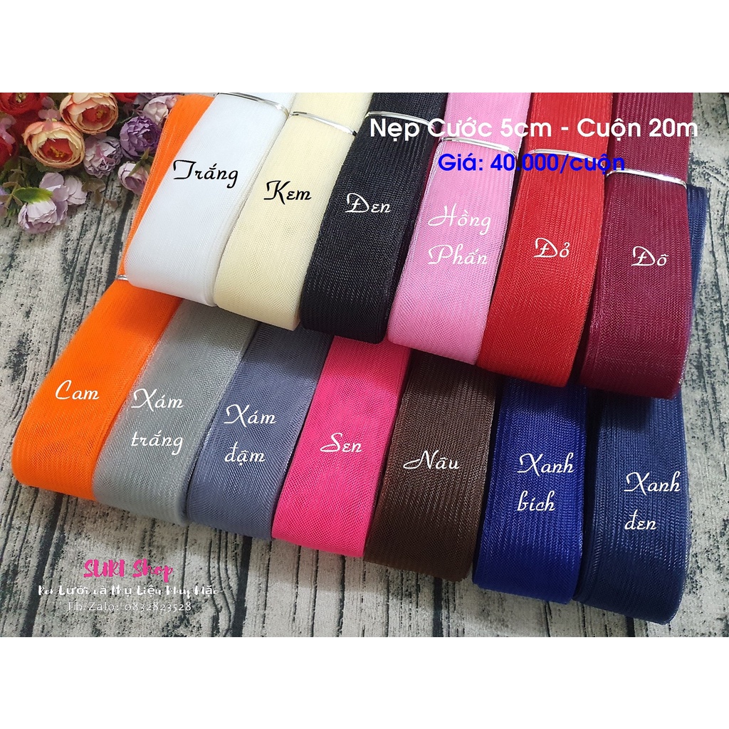 NẸP CƯỚC  BẢN 5CM MAY VIỀN CHÂN VÁY TẠO PHỒNG