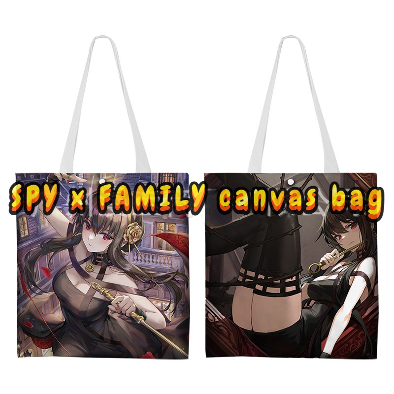 Nhật Bản Anime Spy X Family Print Handbag Phụ nữ Manga Nhân vật Yor Forger Anya Túi mua sắm Harajuku Totes Túi vải Túi đeo vai Quà tặng