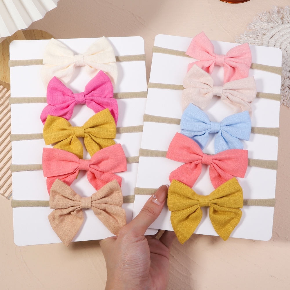 KIDSBOWS Set 5 Băng Đô Nơ Nhiều Màu Sắc Cho Bé Gái Sơ Sinh
