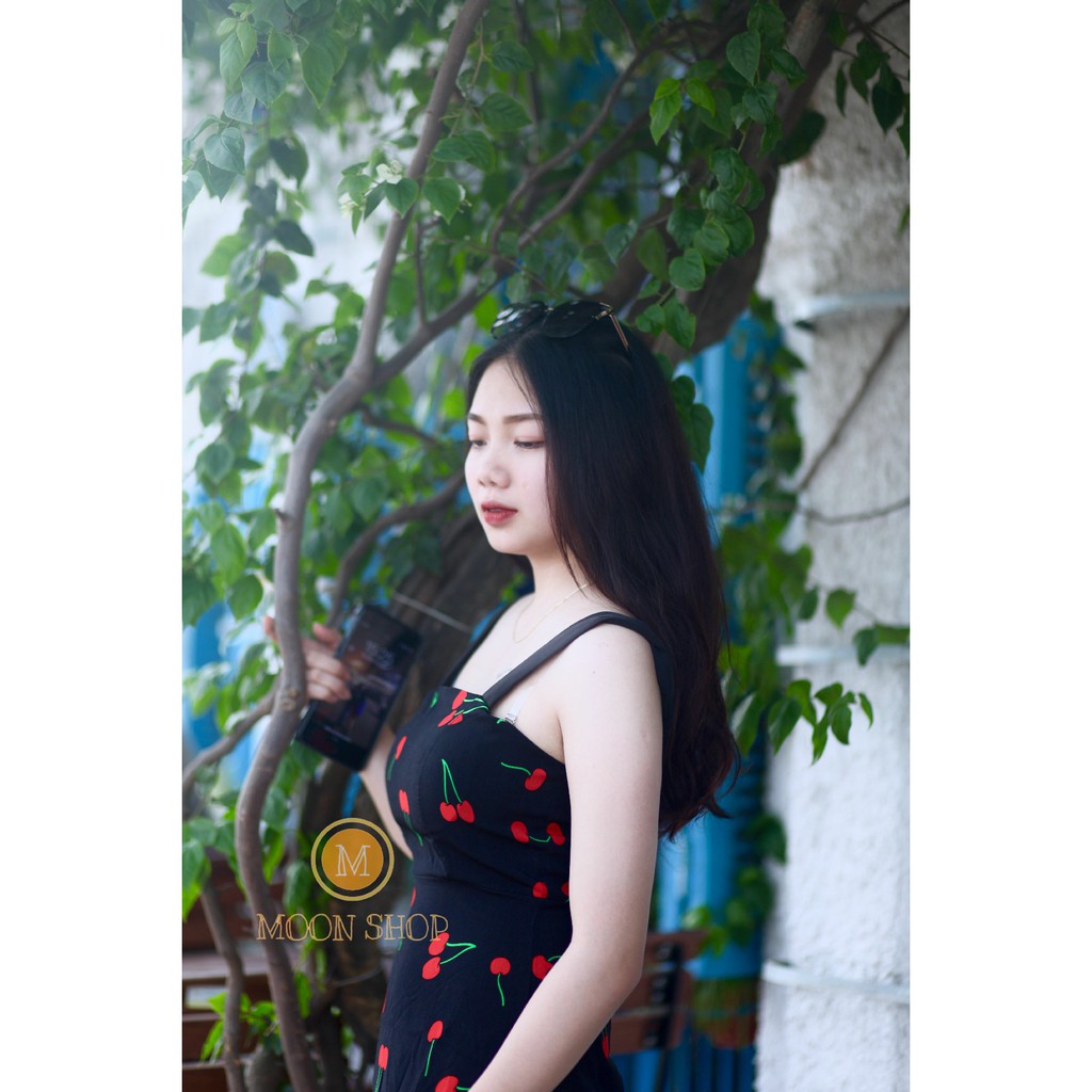 VÁY 2 DÂY HỌA TIẾT CHERRY