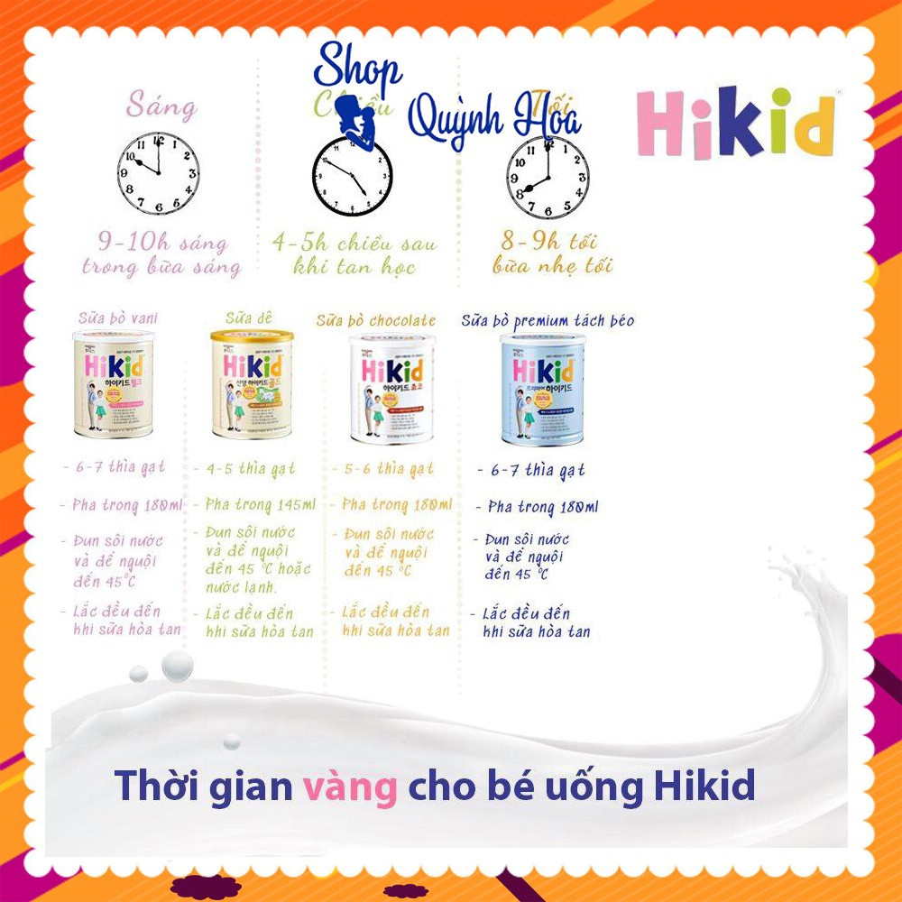 Sữa Hikid Premium [CHÍNH HÃNG] tăng chiều cao cho bé/ Sữa Hikid Hàn Quốc tách béo, 600g - [CÓ TEM PHỤ TIẾNG VIỆT]