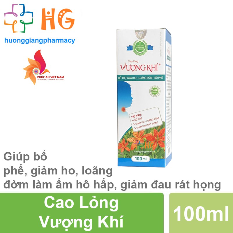 Cao Lỏng Vượng Khí - Giúp bổ phế, giảm ho, loãng đờm làm ấm hô hấp, giảm đau rát họng (Chai 100ml)