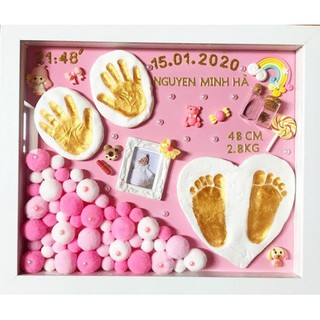 khung ảnh in dấu chân tay bé lưu giữ kỷ niệm đầu đời cho con yêu