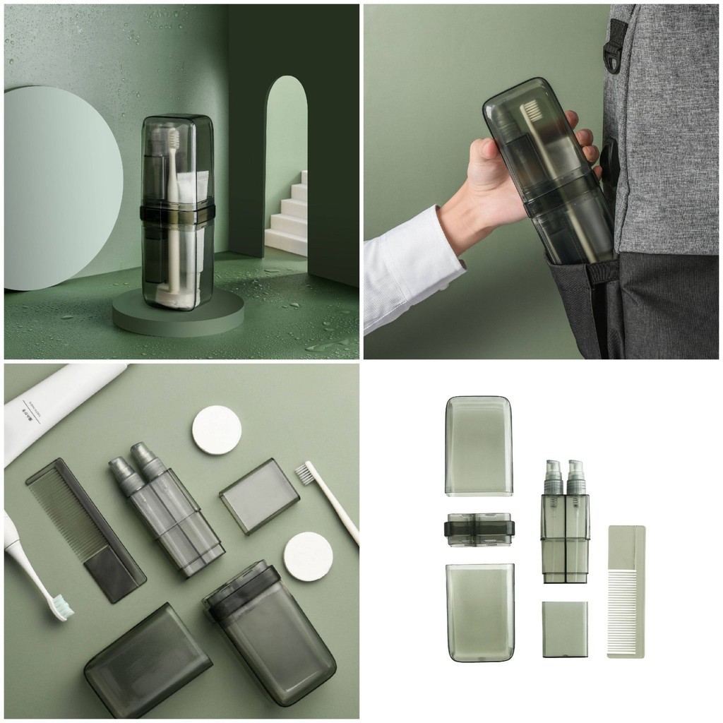 Hộp đồ cá nhân TRAVEL WASH BOTTLE XĐ từ nhựa ABS an toàn, chắc chắn, đựng bàn chải, k.đánh răng, chiết sữa tắm dầu gọi