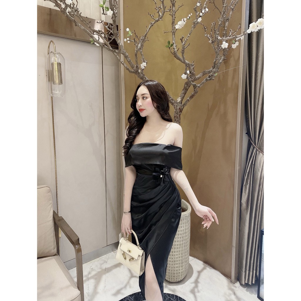 [LU18] Đầm Body Ôm Eo Trễ Vai Nhúng Tà- Vải Phi Lụa -3 Màu Trắng, Đen, Hồng- Dành Cho Nàng Đi Tiệc, Sự Kiện- ẢNH THẬT | BigBuy360 - bigbuy360.vn