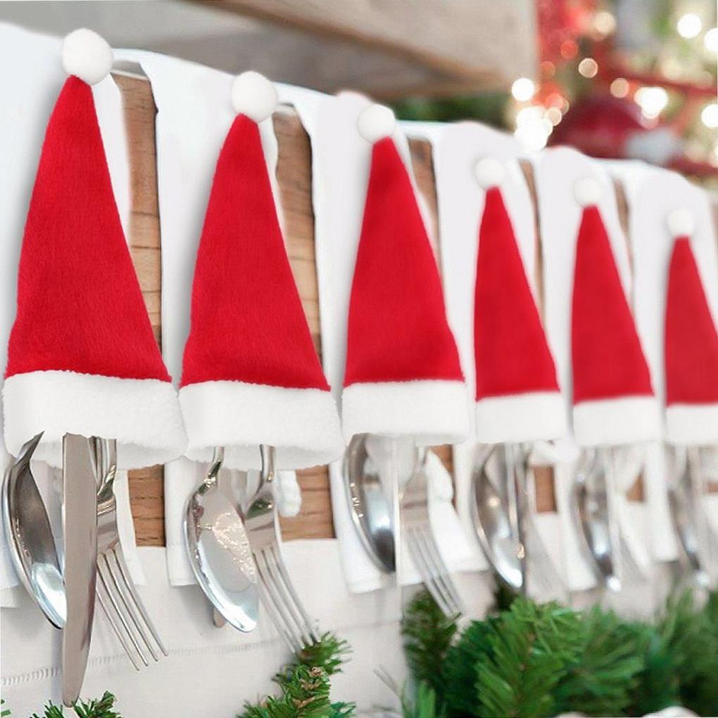 Túi Đựng Muỗng Đũa Trang Trí Bàn Ăn Họa Tiết Giáng Sinh