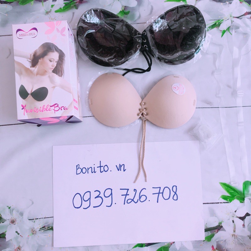 Miếng dán ngực❤️FRESHIP❤️Áo dán nâng ngực cúp tròn mút dày 3 cm dây rút-Áo lót dán tạo khe đẩy ngực cho ngực nhỏ cao cấp