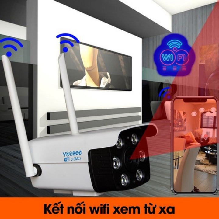 Camera Wifi Trong nhà-ngoài trời Yoosee ZQ26-2.0Mpx- FULL HD,hỗ trợ 2 đèn hồng ngoại và 4 đèn LED xem đêm có Màu Cực Nét