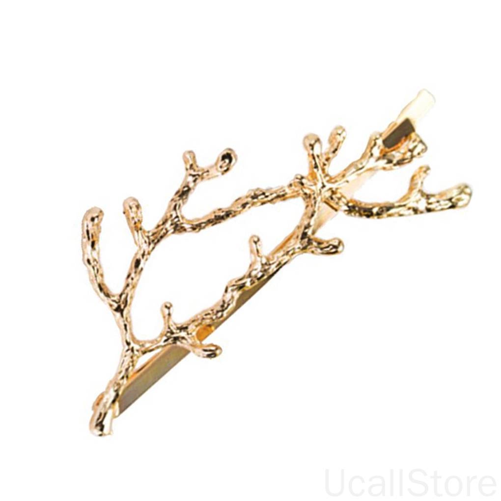 Kẹp Tóc Hình Cành Cây Bằng Hợp Kim Màu Vàng / Bạc Phong Cách Hàn Quốc Cổ Điển Dành Cho Nữ 1