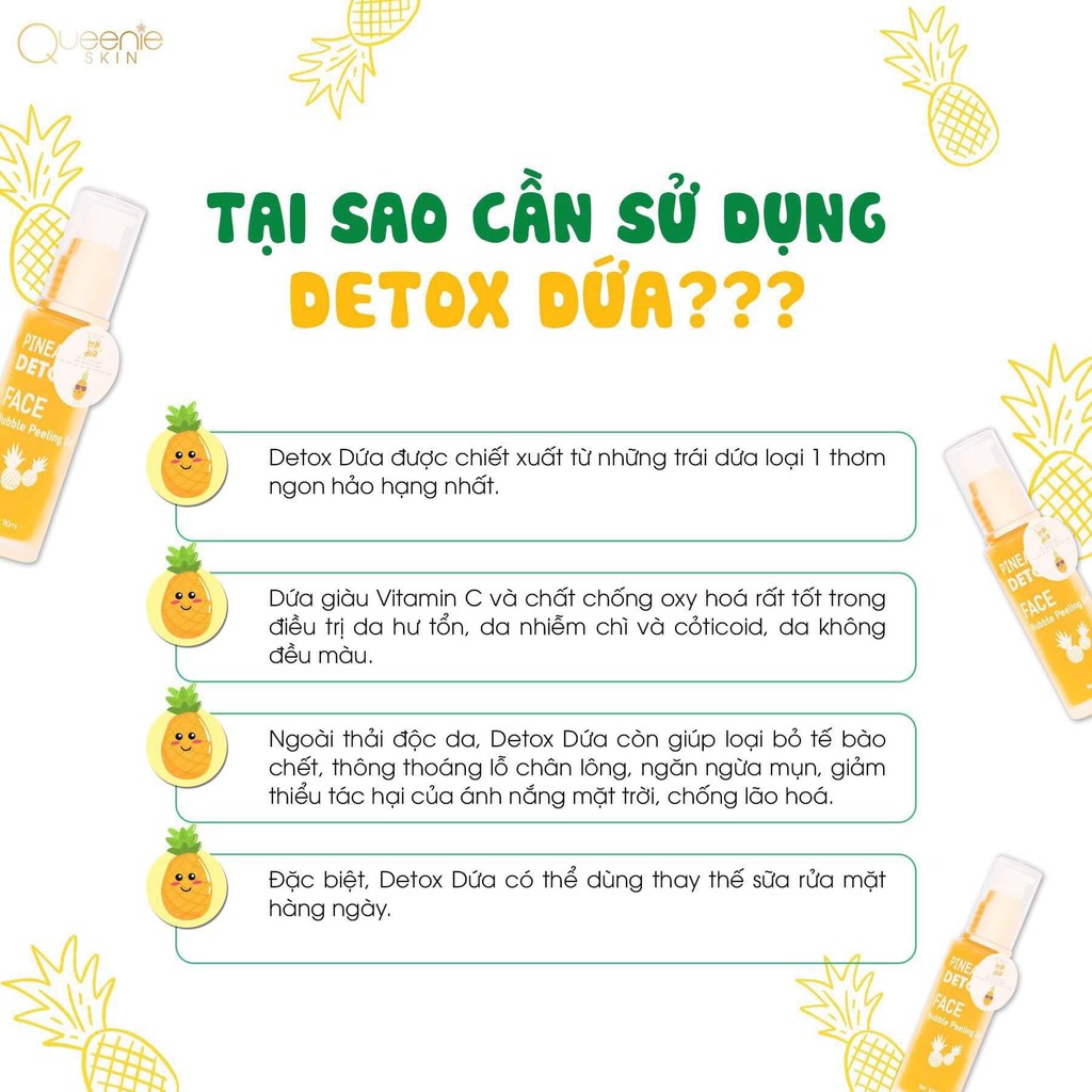 Detox dứa thải độc tố | làm trắng da | xe khít lỗ chân lông | ngăn ngừa mụn lão hoá da | BigBuy360 - bigbuy360.vn