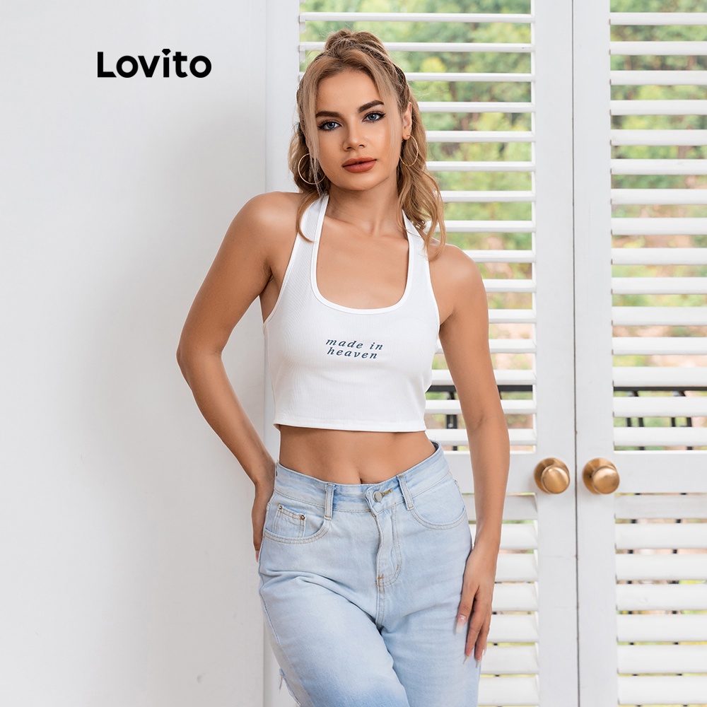 Áo ba lỗ Lovito Casual thiết kế không tay màu trơn đơn giản L06131 (Trắng) | BigBuy360 - bigbuy360.vn