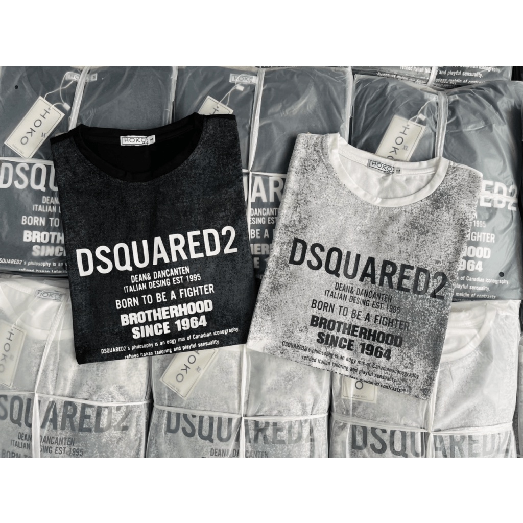 (FREE SHIP) XẢ LỖ ÁO THUN NAM POLO CỔ TRÒN LOANG IN CHỮ DISQUER21 VALENTINNA